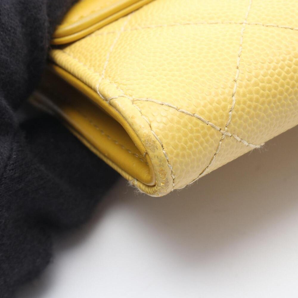 CHANEL Authentic Yellow Caviar Leather Wallet - Picture 9 of 9